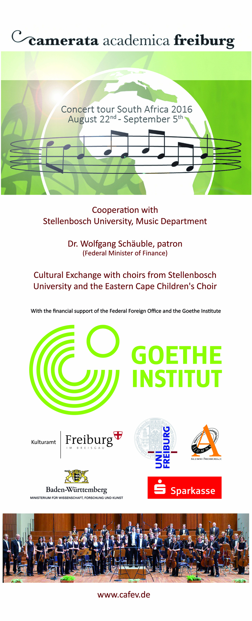 Kulturelles Austauschprojekt der camerata academica freiburg und der Universität Stellenbosch sowie des Eastern Cape Children's Choir